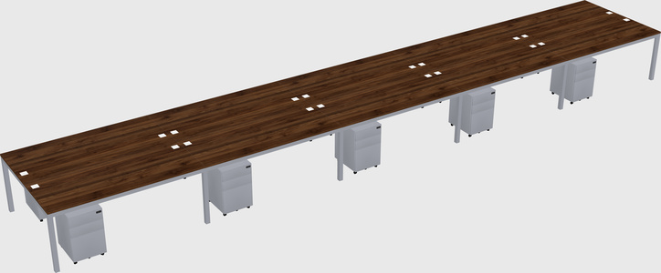 Shared rectangular desk