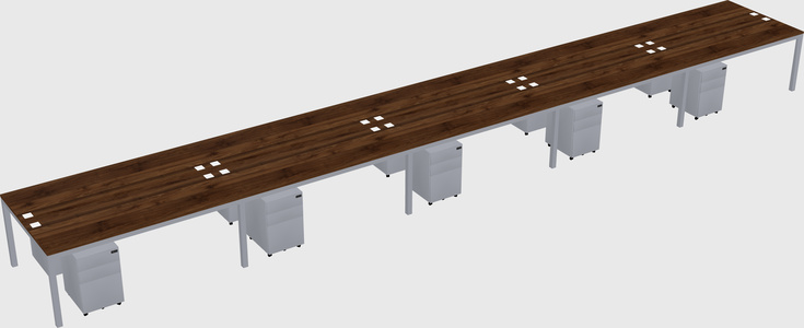Shared rectangular desk