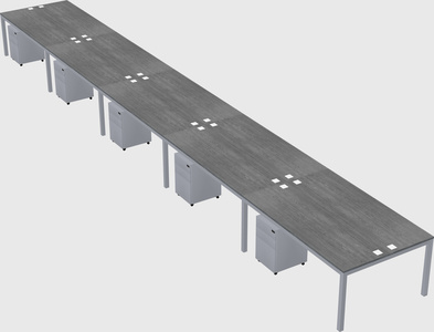 Shared rectangular desk
