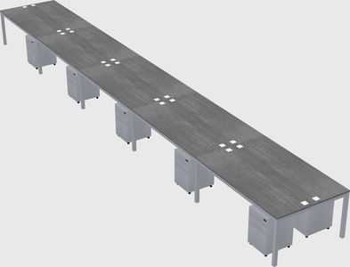 Shared rectangular desk
