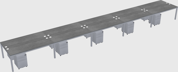 Shared rectangular desk