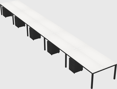 Shared rectangular desk