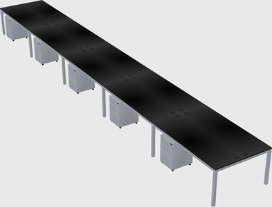 Shared rectangular desk