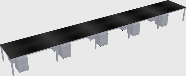 Shared rectangular desk
