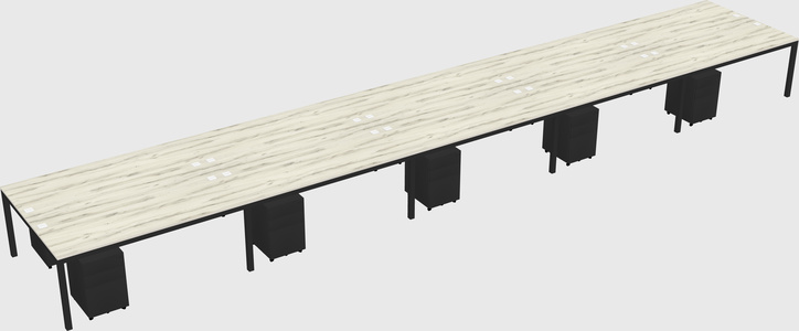 Shared rectangular desk