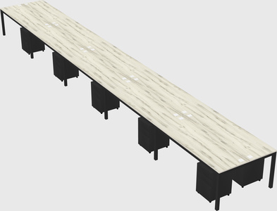Shared rectangular desk