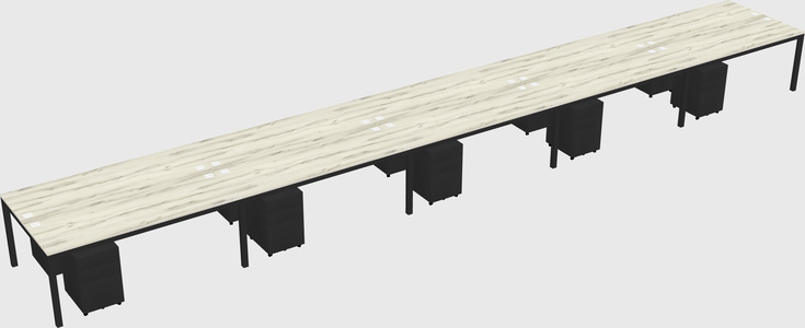 Shared rectangular desk