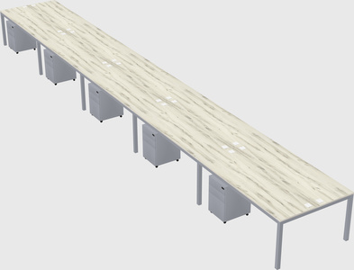 Shared rectangular desk