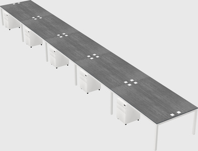 Shared rectangular desk