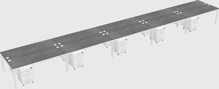 Shared rectangular desk