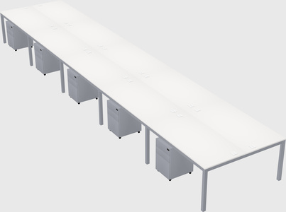 Shared rectangular desk