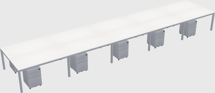 Shared rectangular desk