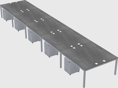 Shared rectangular desk