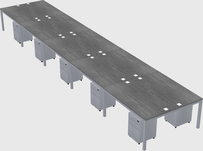 Shared rectangular desk