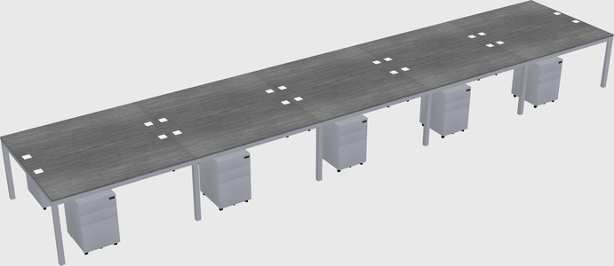 Shared rectangular desk