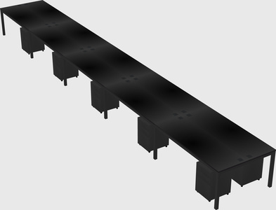 Shared rectangular desk