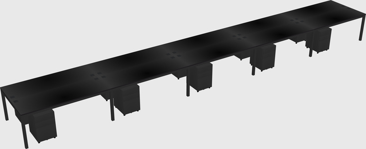 Shared rectangular desk
