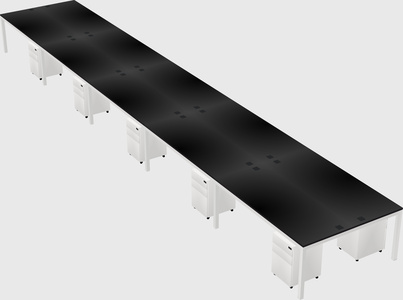 Shared rectangular desk