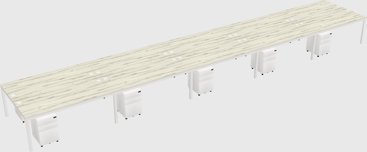 Shared rectangular desk