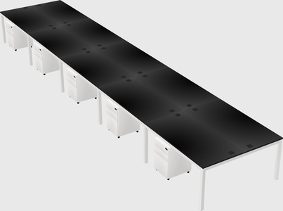 Shared rectangular desk