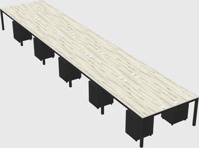 Shared rectangular desk