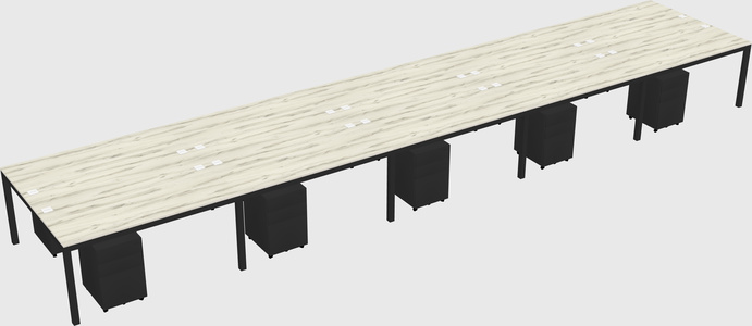 Shared rectangular desk
