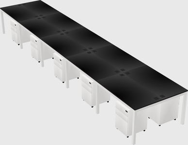 Shared rectangular desk