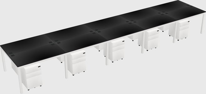 Shared rectangular desk