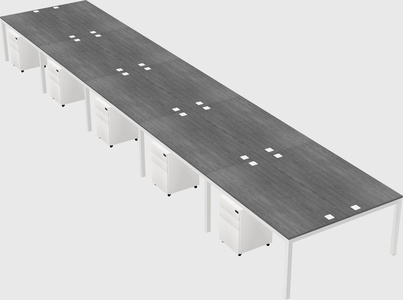 Shared rectangular desk