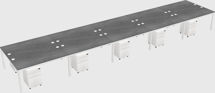 Shared rectangular desk