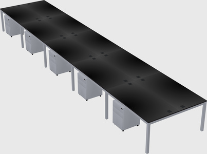 Shared rectangular desk
