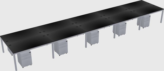 Shared rectangular desk