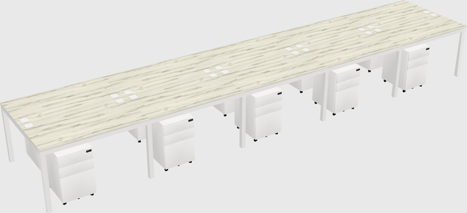 Shared rectangular desk