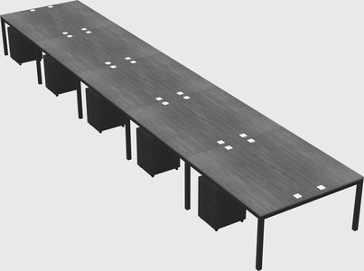 Shared rectangular desk
