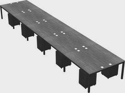 Shared rectangular desk