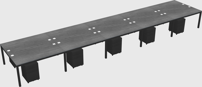 Shared rectangular desk