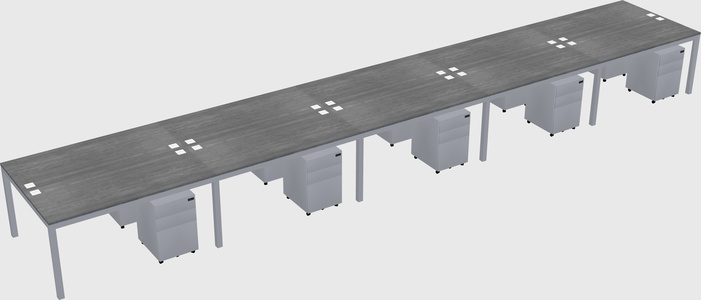 Shared rectangular desk