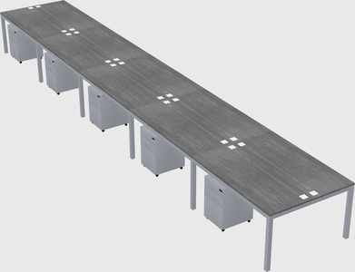 Shared rectangular desk