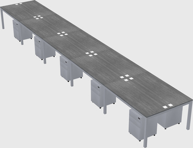 Shared rectangular desk