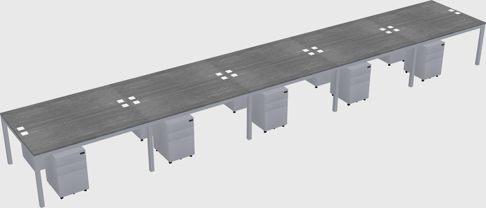 Shared rectangular desk