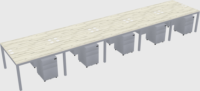 Shared rectangular desk