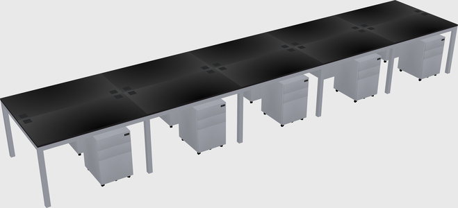 Shared rectangular desk