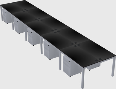 Shared rectangular desk