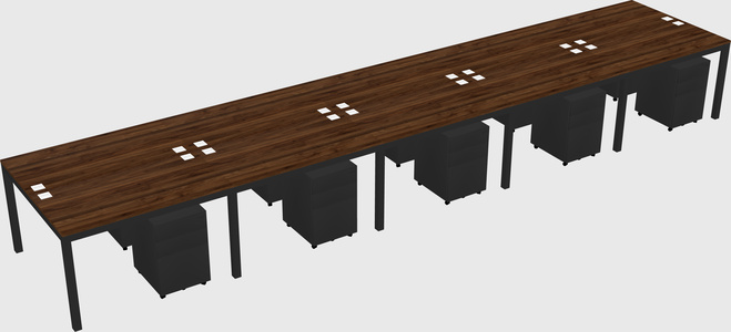 Shared rectangular desk