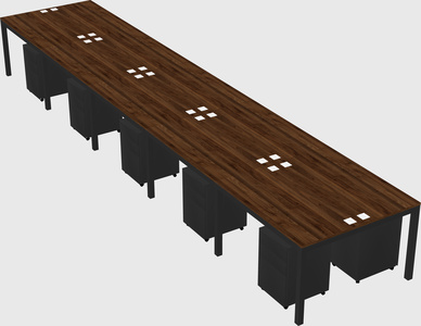 Shared rectangular desk