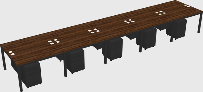 Shared rectangular desk