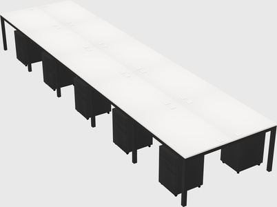 Shared rectangular desk