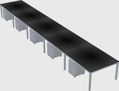 Shared rectangular desk
