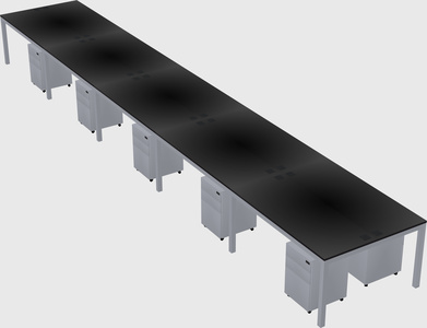Shared rectangular desk