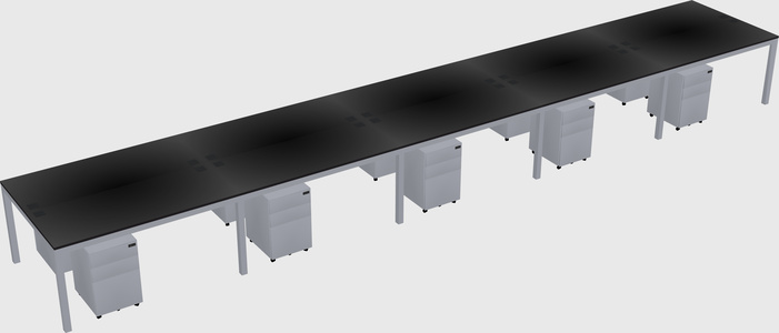 Shared rectangular desk